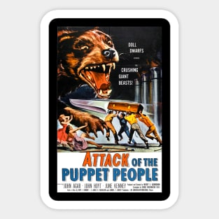 Classic Science Fiction Movie Poster - Attack of the Puppet People Sticker